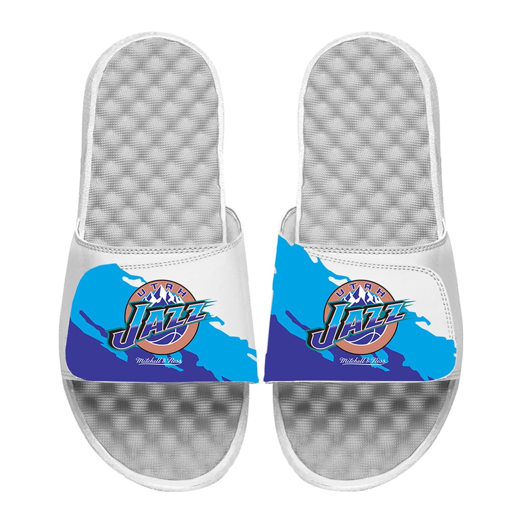  Utah Jazz ISlide x Mitchell & Ness Paint Stripe Slide Sandals - White