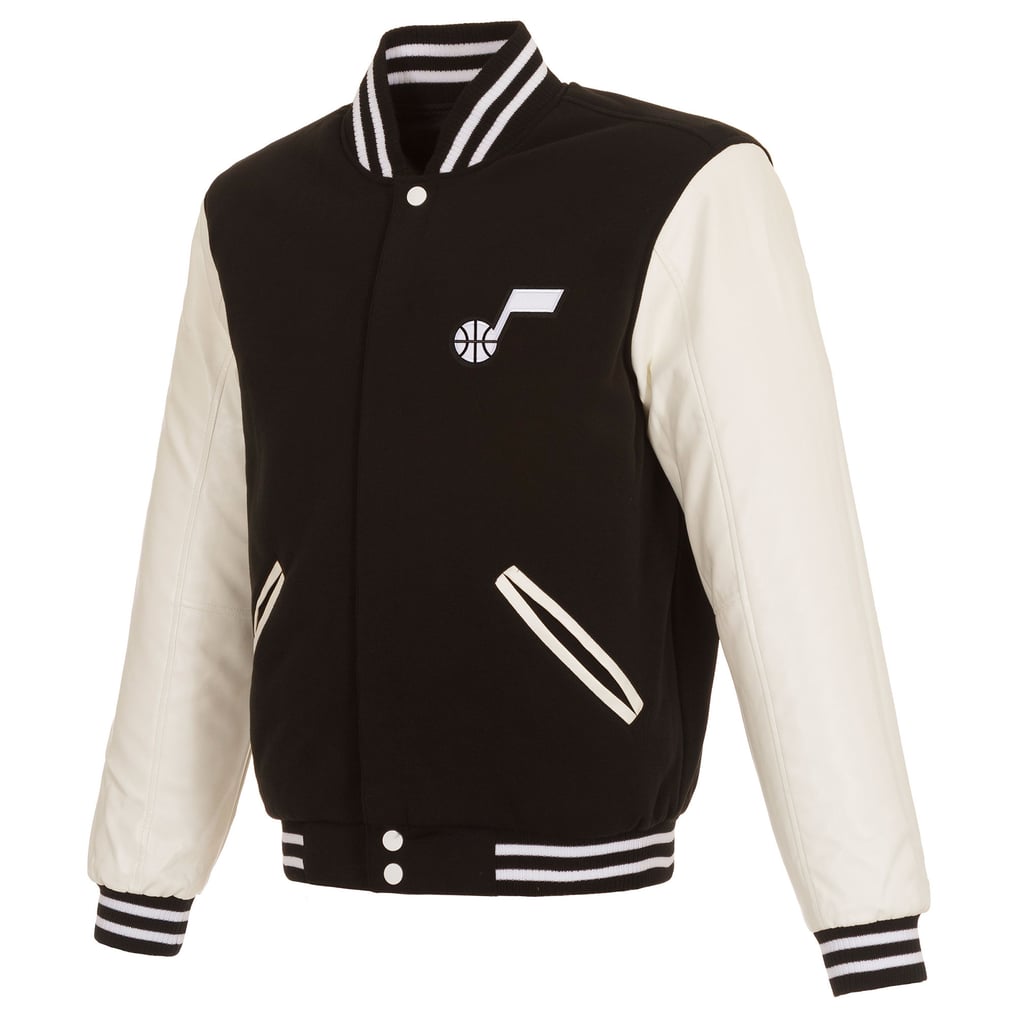 Utah Jazz JH Design Reversible Varsity Full-Snap Jacket - Black