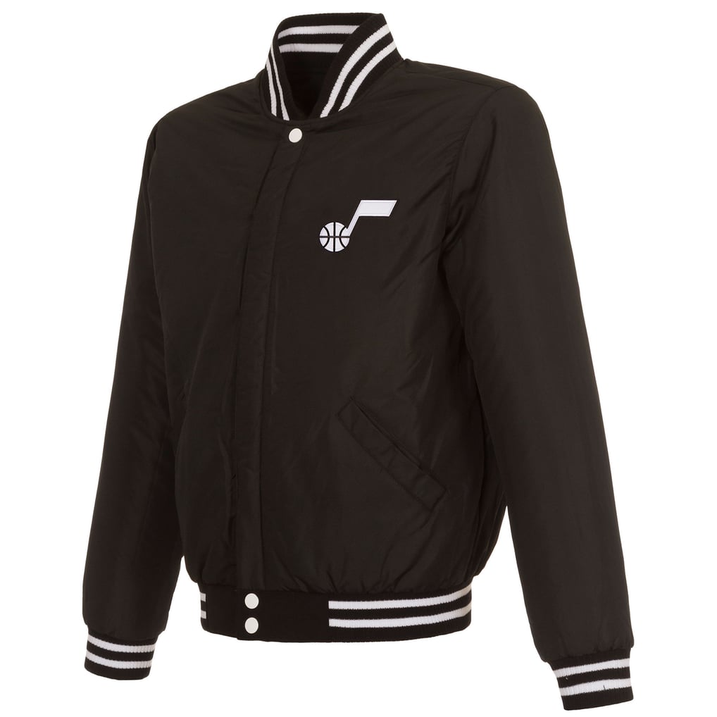 Utah Jazz JH Design Reversible Varsity Full-Snap Jacket - Black