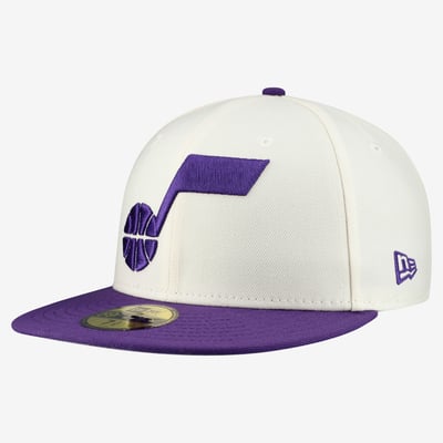 Utah Jazz New Era Two-Tone 59FIFTY Fitted Hat - White