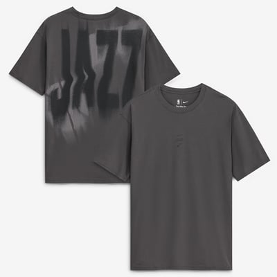Utah Jazz Nike 2026 Standard Issue Pre-Game Max 90 T-Shirt - Charcoal