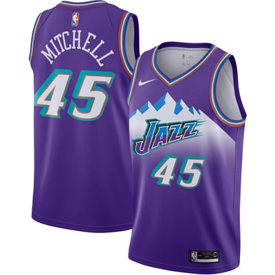 Donovan Mitchell Utah Jazz Nike 2019/20 Hardwood Classics Swingman Player Jersey - Purple