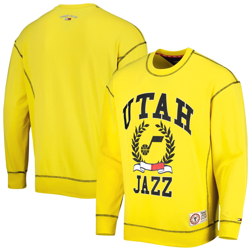 Utah Jazz Tommy Jeans Peter French Terry Pullover Sweatshirt - Gold