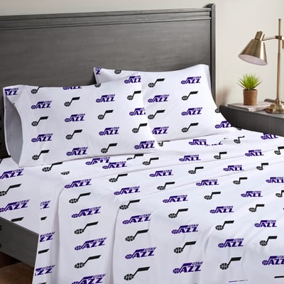 Utah Jazz Pegasus Four-Piece Queen Sheet Set