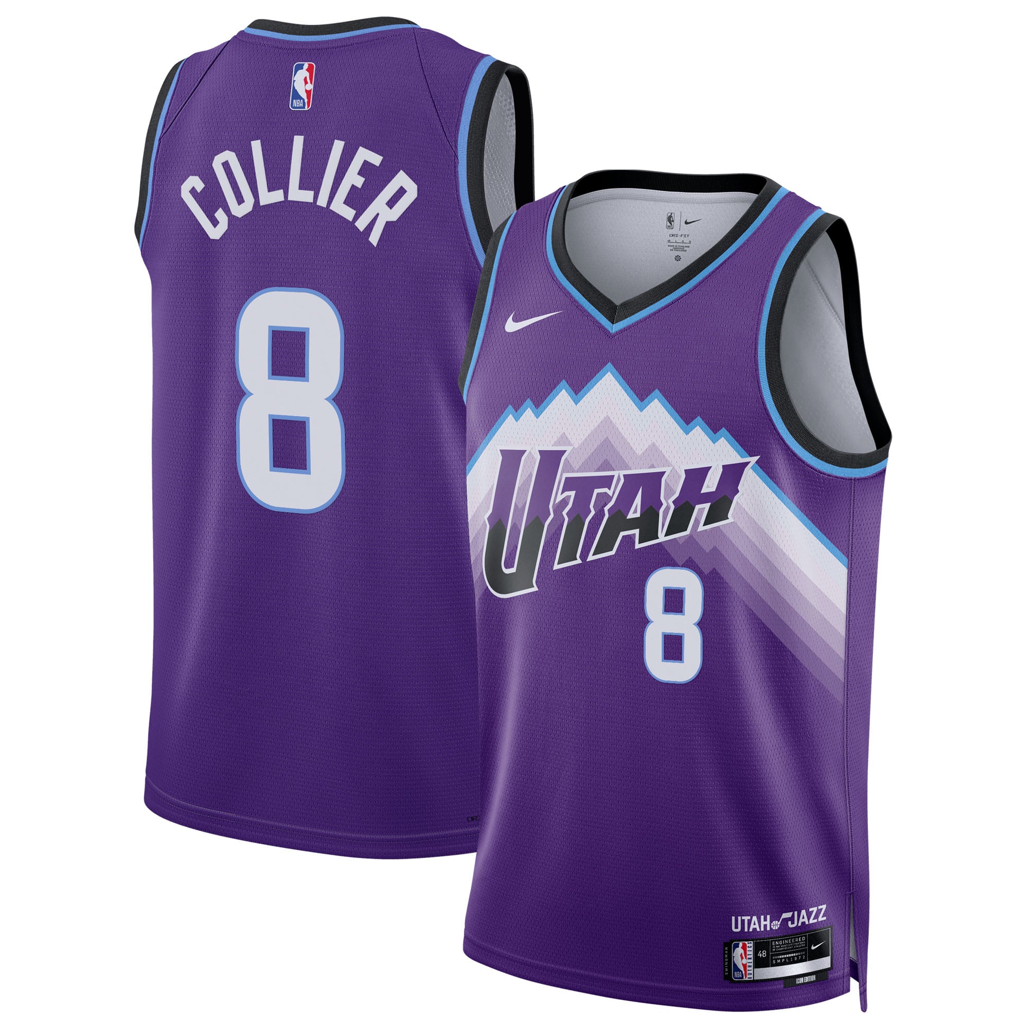 Unisex Utah Jazz Isaiah Collier Nike Purple Swingman Jersey - Icon 