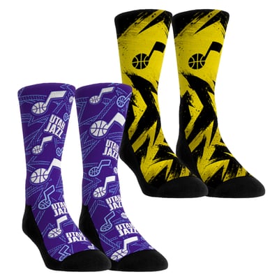  Utah Jazz Rock Em Unisex Game Day 2-Pack Crew Socks - Yellow