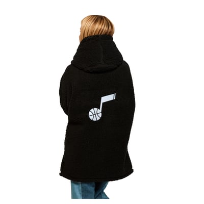 The Best Lounger in the World By Jill Martin Utah Jazz Unisex Black Oversized Open-Front Hoodie Sweater