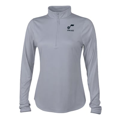 Utah Jazz Columbia Women's Fairway Breeze Quarter-Zip Pullover - Gray