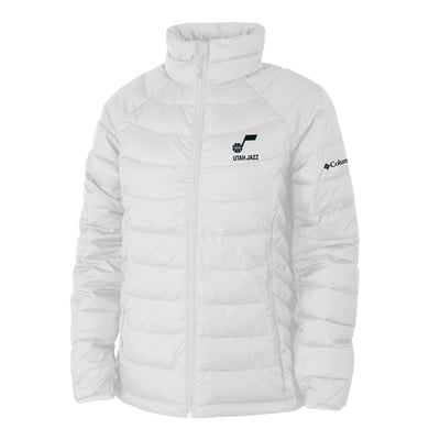 Utah Jazz Columbia Women's Powder Lite II Omni-Heat Reflective Raglan Full-Zip Puffer Jacket - White