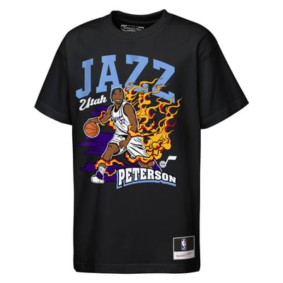 Darryn Peterson Utah Jazz Mitchell & Ness Youth Fired Up T-Shirt - Black