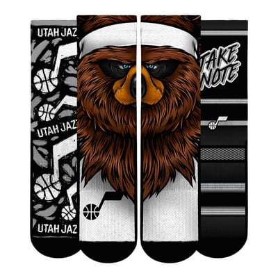  Utah Jazz Rock Em Youth Fan Favorites Three-Pack Crew Socks Set - Yellow