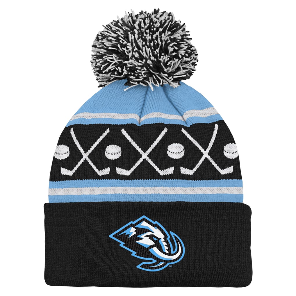Utah Mammoth Infant Face-Off Cuffed Knit Hat with Pom - Black