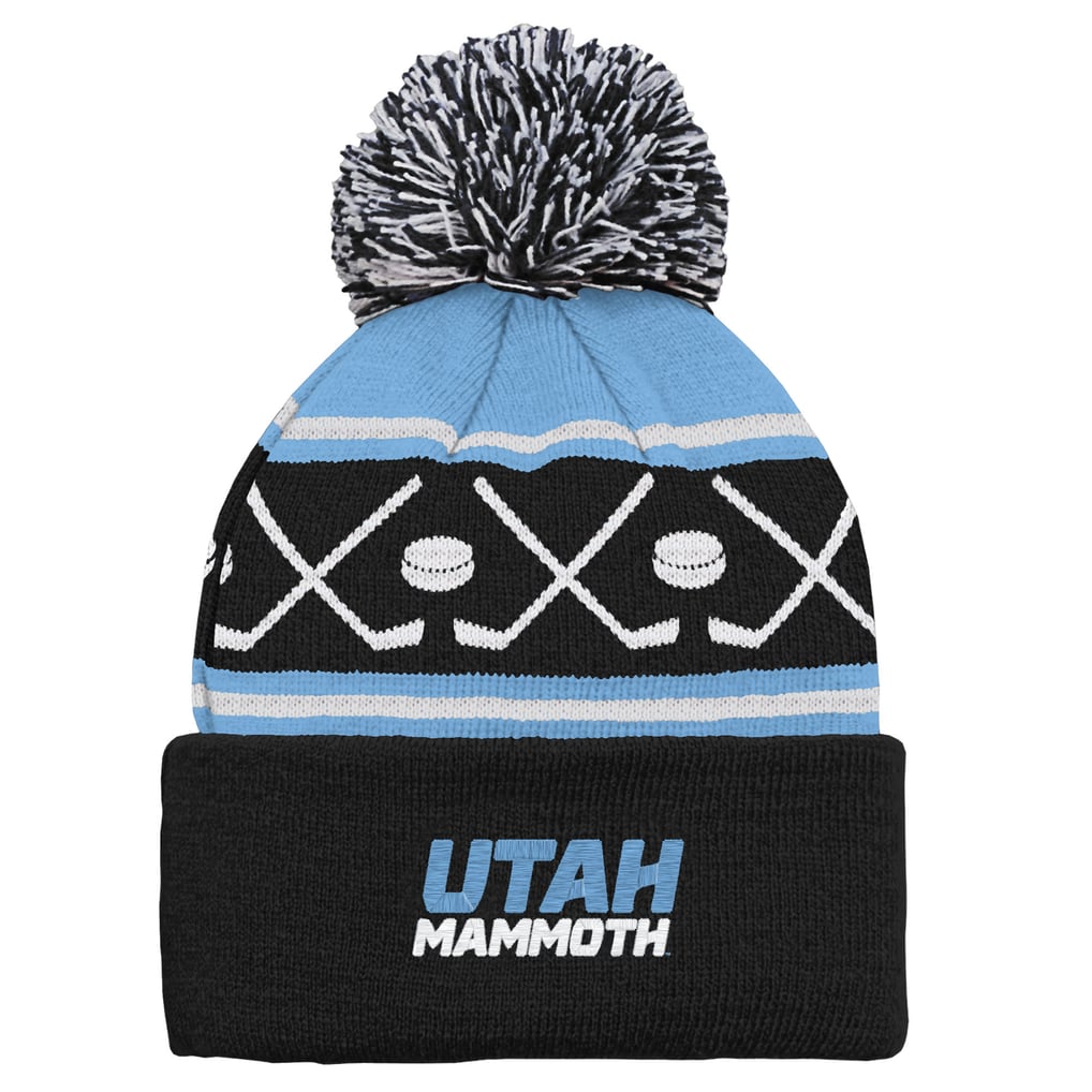 Utah Mammoth Infant Face-Off Cuffed Knit Hat with Pom - Black