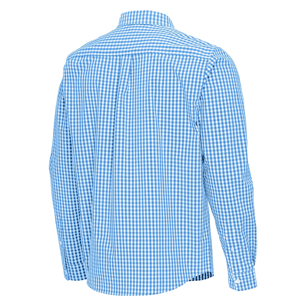 Utah Mammoth Antigua Ellis Tri-Blend Long Sleeve Button-Down Shirt - Light Blue