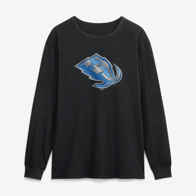 Utah Mammoth  Metallic Mascot Long Sleeve T-Shirt - Black