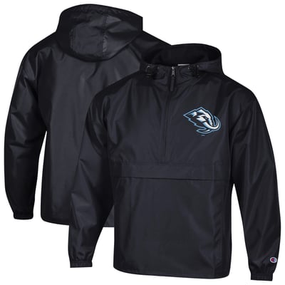  Utah Mammoth Champion Packable Windbreaker Half-Zip Jacket - Black