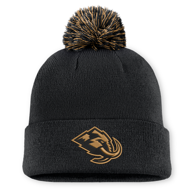 Utah Mammoth Fanatics Military Appreciation Authentic Pro Cuffed Knit Hat with Pom - Black