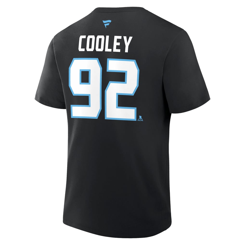 Logan Cooley Utah Mammoth Fanatics Authentic Stack Name & Number T-Shirt - Black