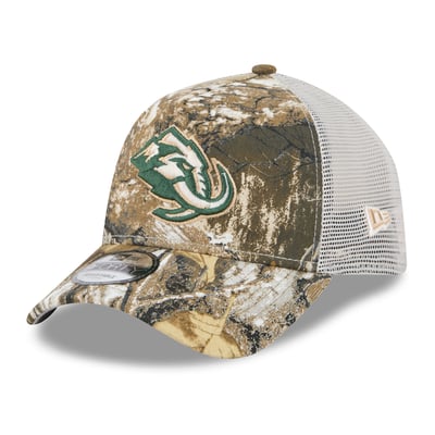 Utah Mammoth New Era Real Tree A-Frame 9FORTY Adjustable Trucker Hat - Camo