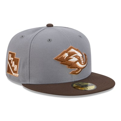 Utah Mammoth New Era Wood Tones 59FIFTY Fitted Hat - Charcoal/Brown