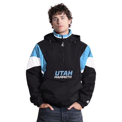 Utah Mammoth Starter Half-Zip Hooded Jacket - Black