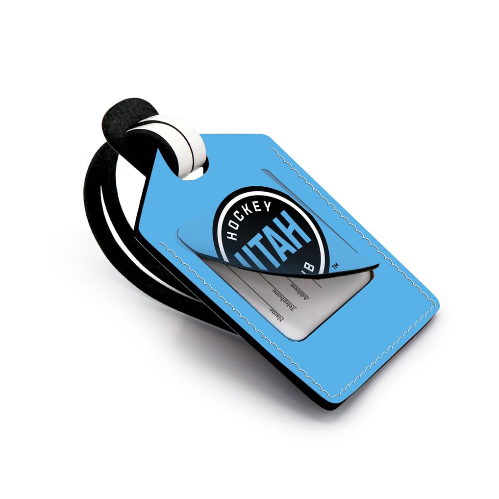 Utah Mammoth Personalized Leather Luggage Tag - Teal