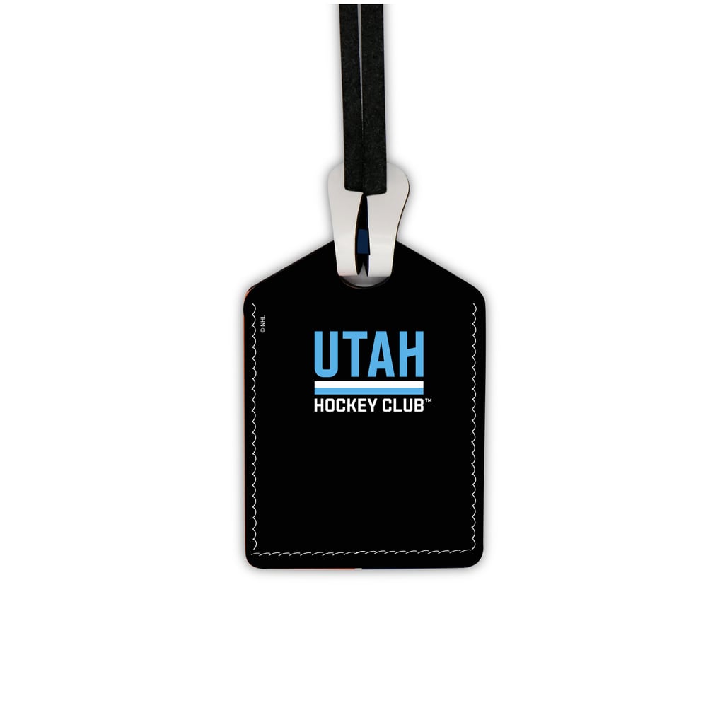 Utah Mammoth Personalized Leather Luggage Tag - Teal