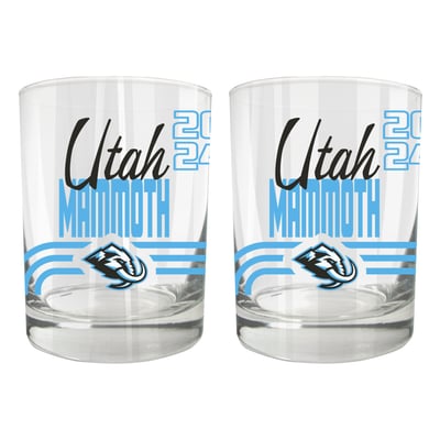 Utah Mammoth Two-Piece 12oz. Heritage Rocks Glass Set