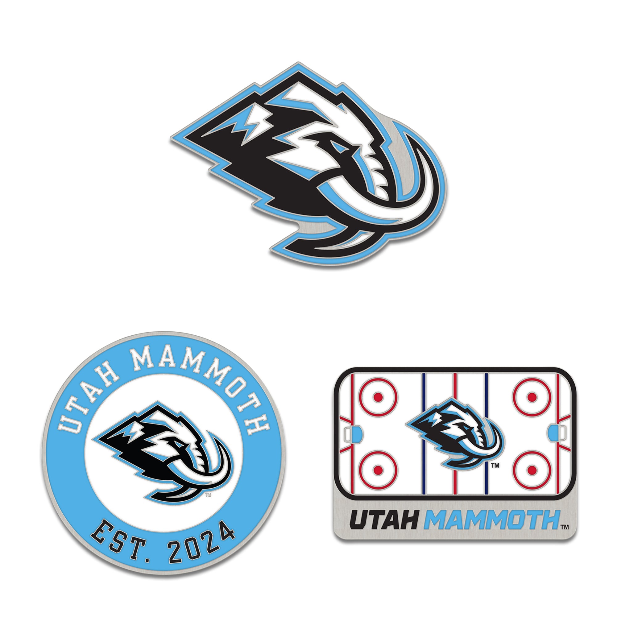 Utah Mammoth WinCraft Three-Piece Collector Pin Set