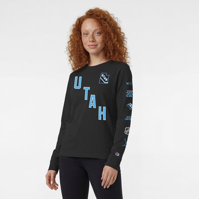  Utah Mammoth Champion Women's Long Sleeve T-Shirt - Black