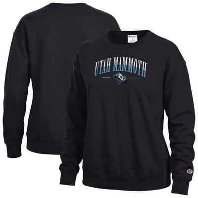 Utah Mammoth Champion Women's  Split Color Text Sweatshirt - Black