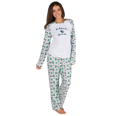 Utah Mammoth Concepts Sport Women's Frostbite Holiday Pajama Set - White
