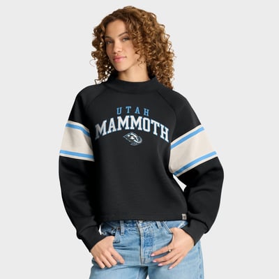 Utah Mammoth Fanatics Women's Heritage Overtime Fleece Mockneck Sweatshirt - Black
