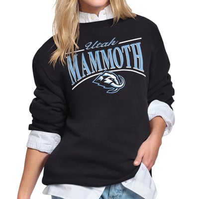 Utah Mammoth Starter Women's Arch Stripe Fleece Sweatshirt - Black