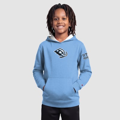  Utah Mammoth Champion Youth Fleece Hoodie - Light Blue