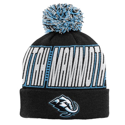 Utah Mammoth Outerstuff Youth Cuffed Knit Hat with Pom - Black