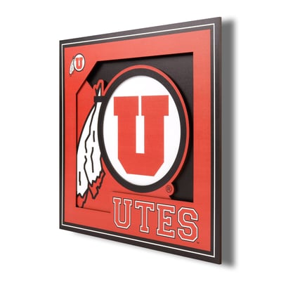 Utah Utes Fanpoint 12'' x 12'' 3D Logo Wall Art