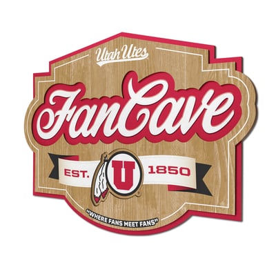 Utah Utes Fanpoint 12.5" x 17" Fan Cave Sign
