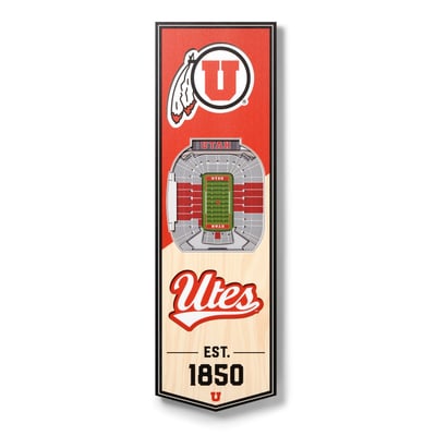 Utah Utes Fanpoint 6'' x 19'' 3D StadiumView Banner