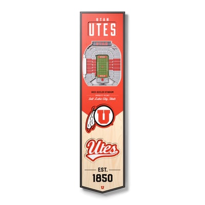 Utah Utes Fanpoint 8'' x 32'' 3D StadiumView Banner