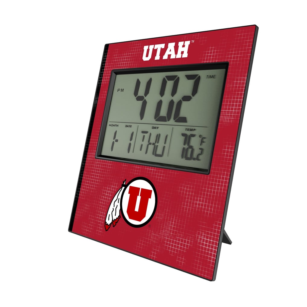 Utah Utes Keyscaper Cross Hatch Digital Desk Clock