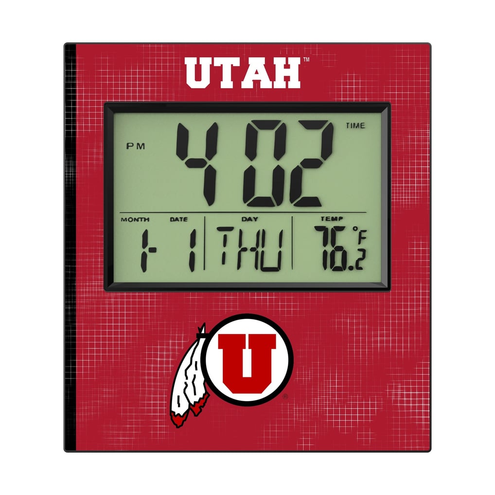 Utah Utes Keyscaper Cross Hatch Digital Desk Clock