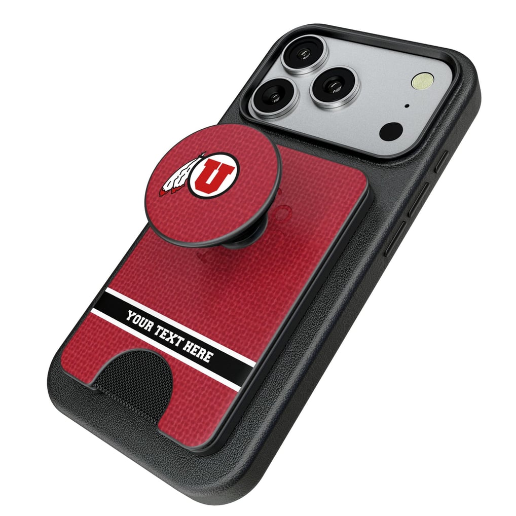 Utah Utes Keyscaper Personalized Endzone Solid PopSockets Magnetic Wallet