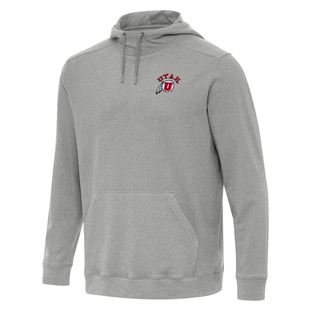 Utah Utes Antigua Cloud Pullover Hoodie - Heather Gray