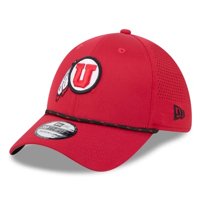  Utah Utes New Era Performance Rope 39THIRTY Stretch Hat - Red