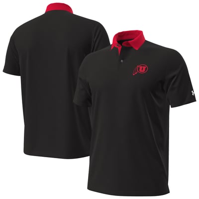 Utah Utes Under Armour 2026 Sideline Playoff Novelty Polo - Black
