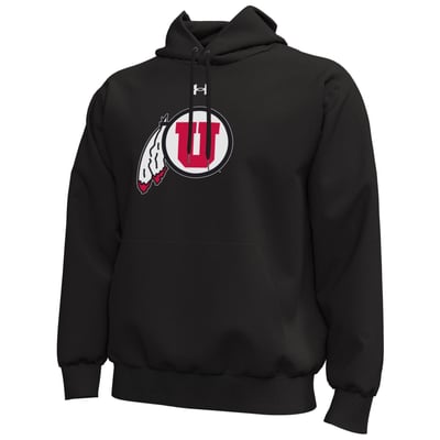  Utah Utes Under Armour Core Icon Fleece Pullover Hoodie - Black