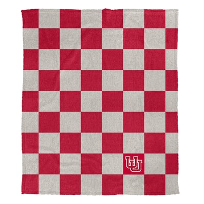 Utah Utes Pegasus Checkered Logo Patch 50" x 60" Cozy Knit Blanket