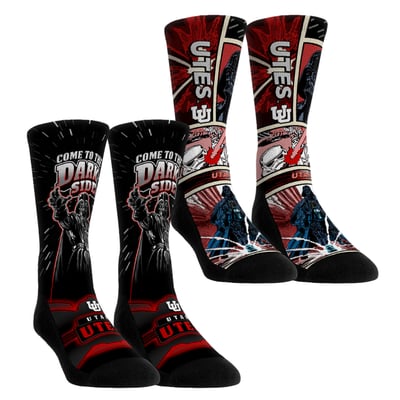  Utah Utes Rock Em Unisex Star Wars Empire Two-Pack Crew Socks Set - Red