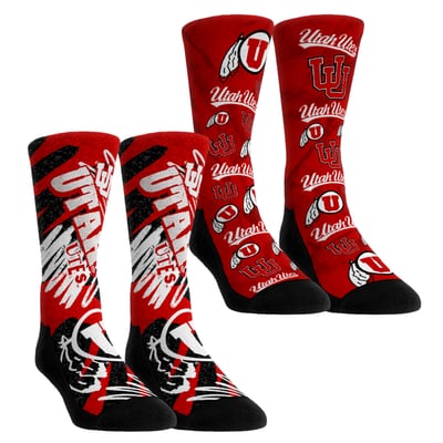 Utah Utes Rock Em Unisex Two-Piece Team Blast Crew Socks Set